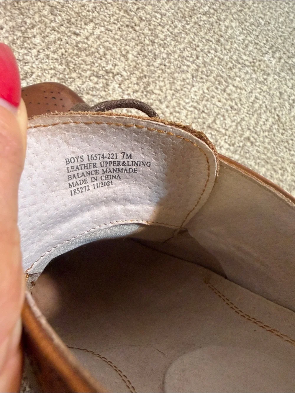 Florsheim Kids Brown Leather Wingtip Dress Shoes